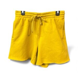 Aritzia TNA Cozy Fleece Shorts Yellow Medium